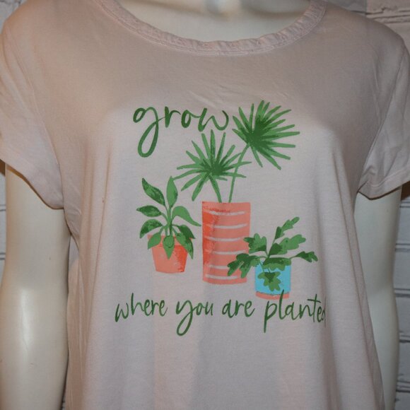 🌸🌿🌞 Croft & Barrow Tee · “Grow Where You Are Planted” · Size L - Picture 5 of 6